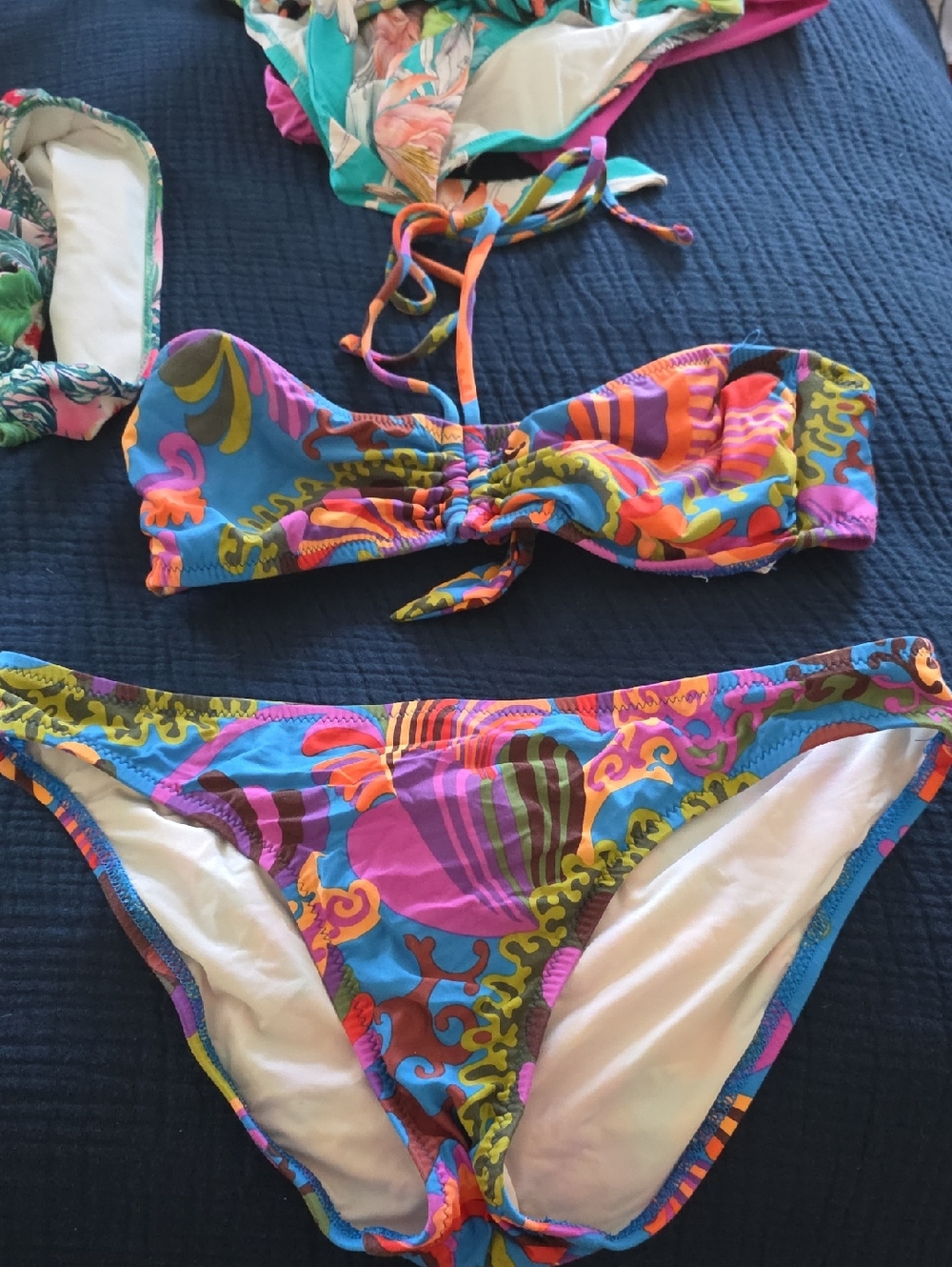 Trina Turk Multicolor Paisley Bikini Bottoms in Blue, Pink, Yellow